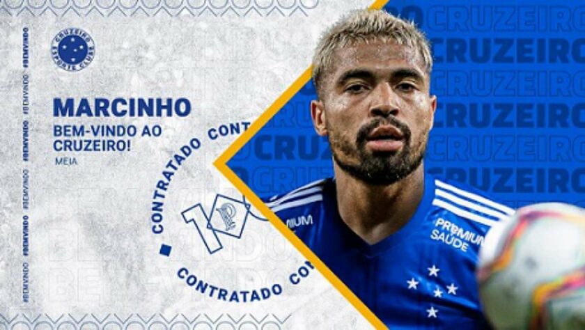 Depois de apresentar o lateral Alan Ruschel, o Cruzeiro anunciou mais reforços. A Raposa acertou com o meia Marcinho de 25 anos, que estava no Sampaio Corrêa. 