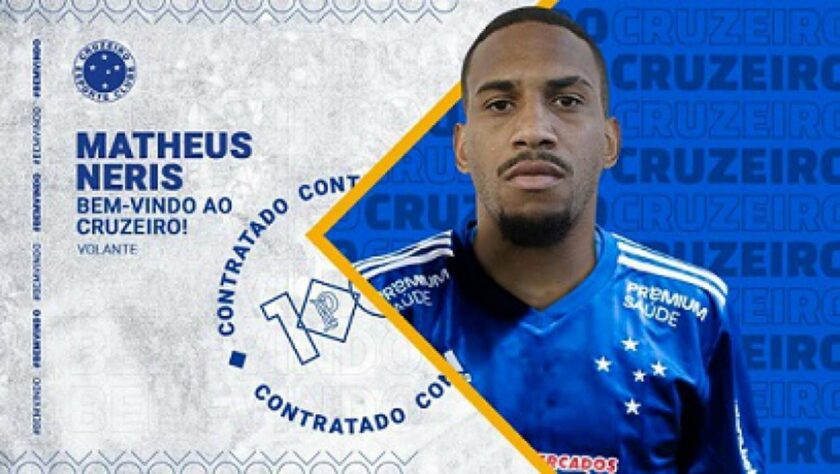 FECHADO - E a Raposa não para! O Cruzeiro anunciou seu quinto nome para reforçar o elenco da temporada 2021.A diretoria celeste fechou neste sábado a contratação do volante Matheus Neris. O atleta de 22 anos assina com a Raposa até o fim de 2022.  Matheus Neris, que tinha seus direitos econômicos vinculados ao Palmeiras, chega em definitivo ao time mineiro depois de disputar o Campeonato Brasileiro da Série B da última temporada pelo Figueirense. Pelo time de Santa Catarina, o volante fez 26 jogos e anotou dois gols.