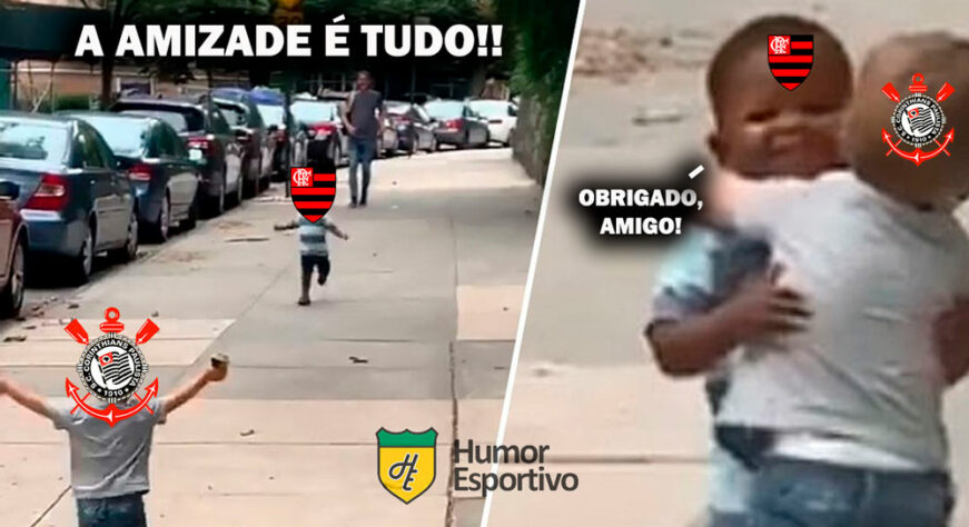 Flarinthians?!  Memes e vídeos da união Corinthians e Flamengo vs  Palmeiras na Libertadores 2021 