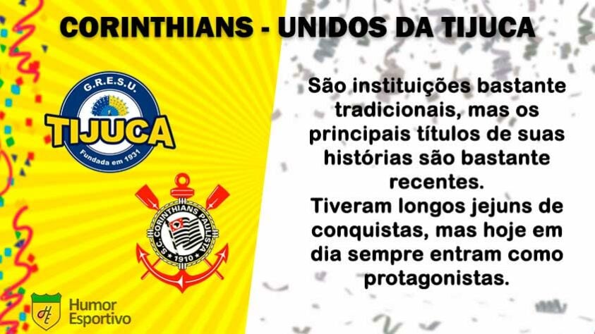 Carnaval e futebol: Corinthians seria a Unidos da Tijuca