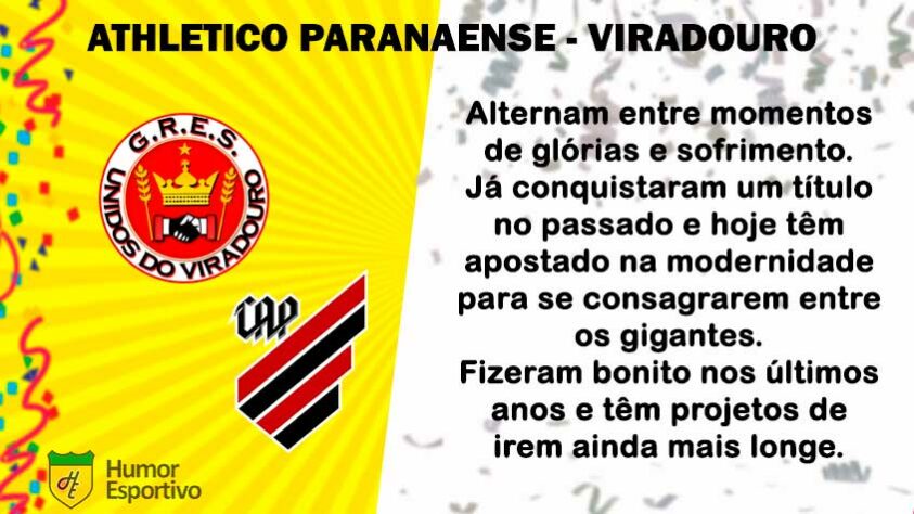 Carnaval e futebol: Athletico Paranaense seria a Viradouro