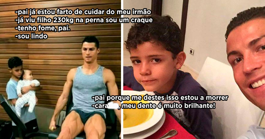 "Sou lindo" e "Pai, tenho fome": um dos memes mais divertidos brincando com Cristiano Ronaldo e seu filho