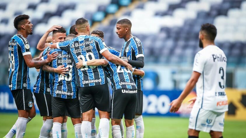 Grêmio: Sobe - Diego Souza e Jean Pyerre: O atacante deixou sua marca mais uma vez e tem uma das melhores temporadas da carreira. O meia fez um bonito gol e mostrou sua grande categoria.  Desce: Rodriguez - Falhou feio no primeiro gol. Foi displicente, sem vontade na disputa com Luan Peres.