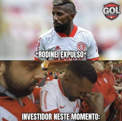 1 milhão no lixo? Expulsão de Rodinei no jogo contra o Flamengo vira meme na web