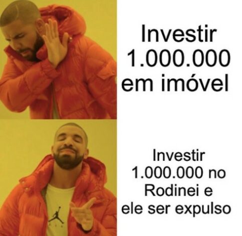 1 milhão no lixo? Expulsão de Rodinei no jogo contra o Flamengo vira meme na web