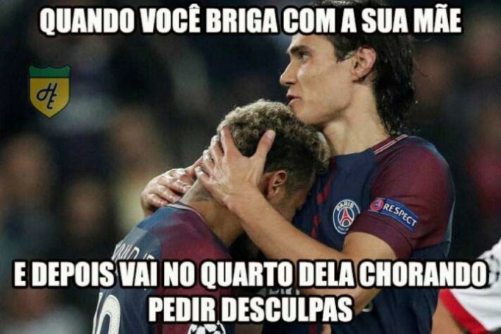 A treta entre Cavani e Neymar rendeu memes nos primeiros meses da dupla no PSG