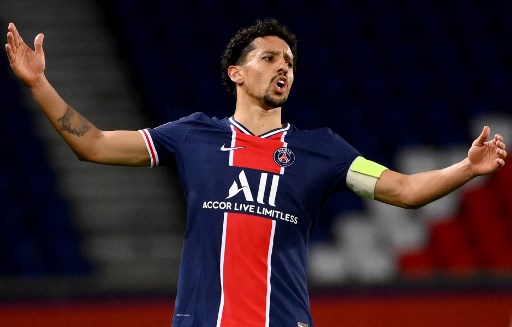 Marquinhos: o defensor foi uma das principais razões pela qual o PSG saiu da partida diante do Reims sem levar gols. Ele foi incluído na Equipe da Rodada do Campeonato Francês do jornal " L'Équipe".