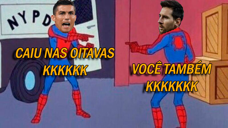 Nesta quarta-feira, o Barcelona se despediu da Champions League ao não conseguir reverter a vantagem conseguida pelo PSG no primeiro jogo das oitavas. Com isso, Lionel Messi se junto a Cristiano Ronaldo como craques que se despediram nas oitavas de final dessa edição. A ausência dos dois nas quartas, fato que não acontecia desde 2005, rendeu dezenas de brincadeiras nas redes sociais. Confira! (Por Humor Esportivo)