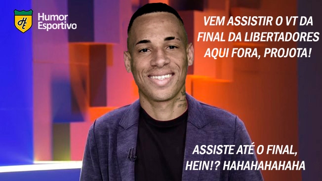 Santista, rapper entrou na casa antes da final da competição continental contra o Palmeiras. Eliminado do reality nessa terça-feira com 91,89% dos votos, Projota foi alvo de memes nas redes sociais. Confira! (Por Humor Esportivo) 