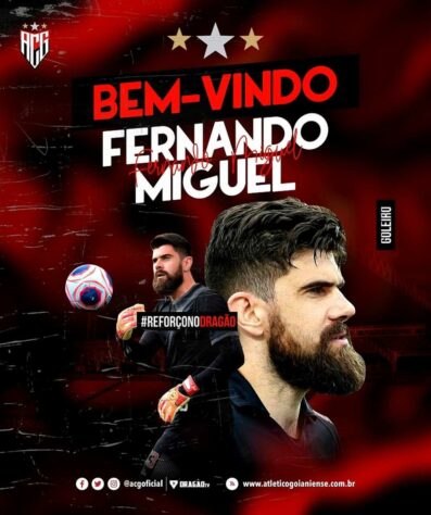 Fernando Miguel -> Saiu para o Atlético-GO por empréstimo até o final do ano.