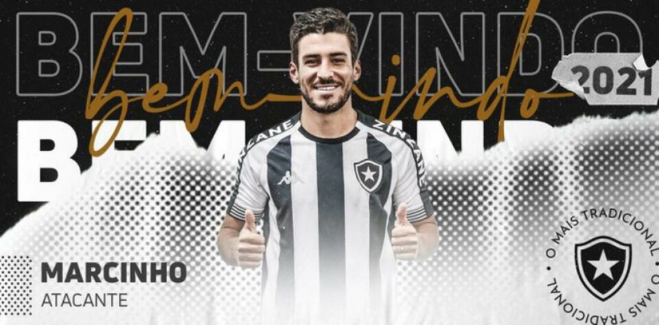 FECHADO - Nesta quarta-feira, o Botafogo apresentou oficialmente o atacante Marcinho, o quinto reforço da temporada. O jogador, que pertencia ao Goiás, rescindiu com o Esmeraldino para fechar contrato de dois anos com o clube de General Severiano.