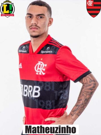 Matheuzinho - 5,5 - Possivelmente em sua última atuação como titular, já que Isla retorna no próximo jogo, Matheuzinho fez uma partida boa no apoio, mas sem brilho. Atrás foi bem. 