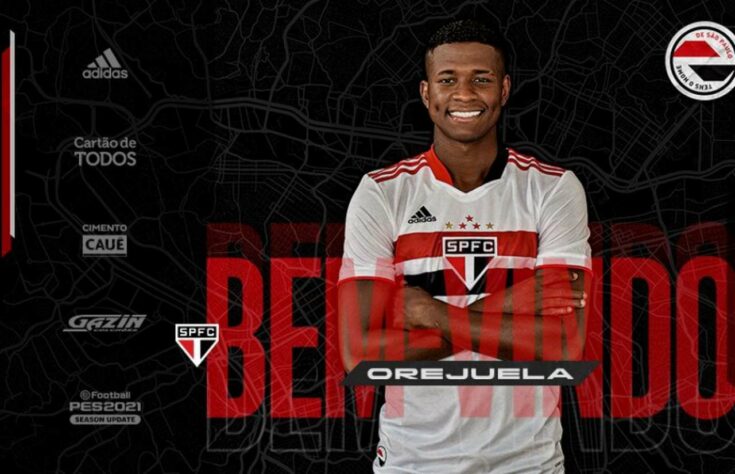 OREJUELA - Outra peça que veio ao Morumbi foi o lateral-direito Orejuela. O São Paulo assinou vínculo com o jogador até março de 2025. Orejuela tinha vínculo com o Cruzeiro, mas em 2020 atuou no Grêmio, por empréstimo. O São Paulo adquiriu os 50% dos direitos que pertenciam ao clube mineiro por valor não revelado.