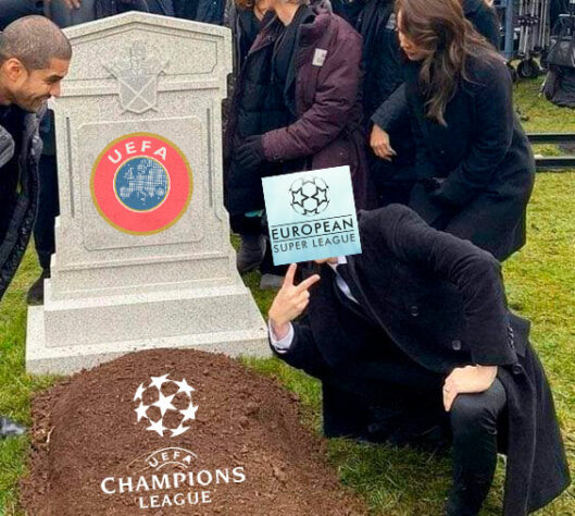 Em memes, torcedores ironizam criação da Superliga Europeia e enaltecem a Champions League