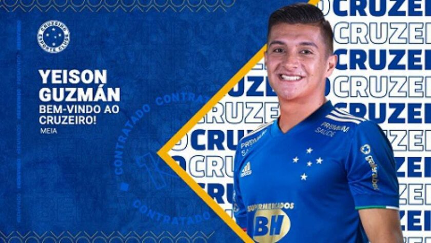 FECHADO - O Cruzeiro confirmou mais um reforço para a temporada 2021.O meia Yeison Guzmán, de 23 anos, do Envigado, da Colômbia, foi anunciado pela Raposa.