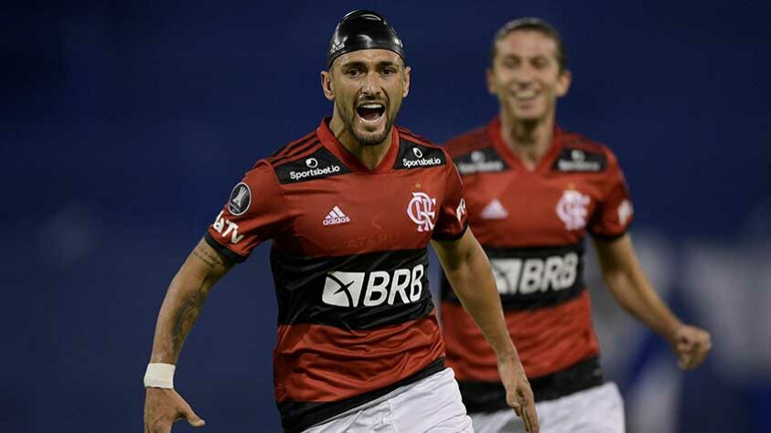 Com gols de Willian Arão, Gabigol e Arrascaeta (foto), o Flamengo estreou na Copa Libertadores com vitória sobre o Vélez Sarsfield, por 3 a 2, em Buenos Aires. Confira as notas do LANCE! (Por Matheus Dantas - matheusdantas@lancenet.com.br)