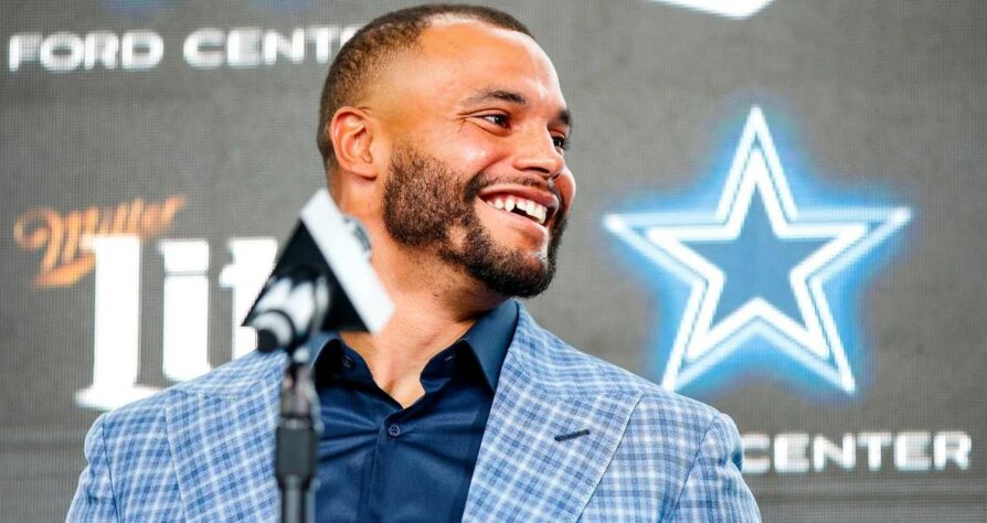 #4 Dak Prescott - Jogador de futebol americano - Idade: 27 anos - Ganho total: 107,5 milhões de dólares.