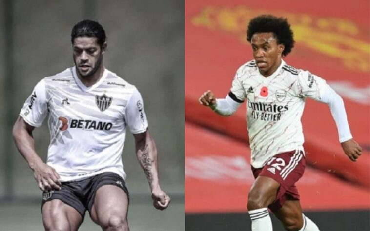 Meia-atacante: Hulk (atualmente no Atlético-MG) x Willian (atualmente no Arsenal)