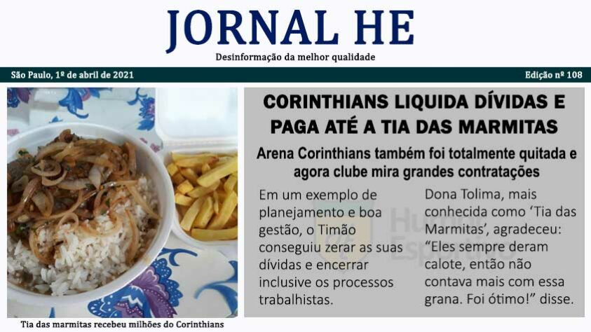 Dia da Mentira: as manchetes improváveis do futebol com o Jornal HE