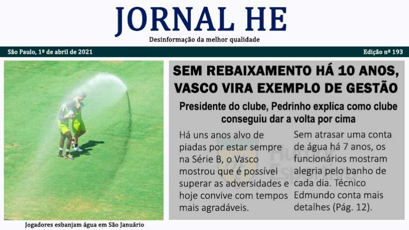 Dia da Mentira: as manchetes improváveis do futebol com o Jornal HE