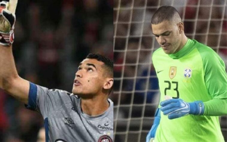 Goleiro: Santos (atualmente no Athletico-PR) x Ederson (atualmente no Manchester City)