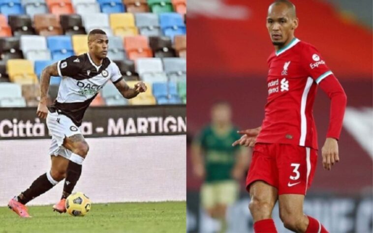 Volante: Walace (atualmente na Udinese) x Fabinho (atualmente no Liverpool)