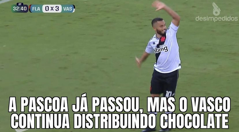 Memes do Clássico dos Milhões: pelo Cariocão 2021, Vasco venceu o Flamengo por 3 a 1 e quebrou tabu de 17 jogos.