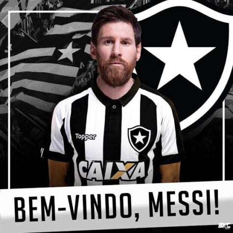 Será que vem para o Brasil? Em montagem, Lionel Messi veste a camisa do Botafogo