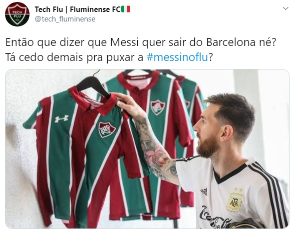 Messi já tem intimidade com a camisa do Fluminense