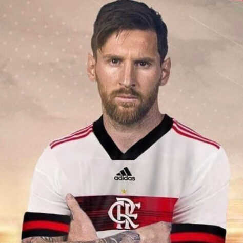 Messi com a camisa do Flamengo