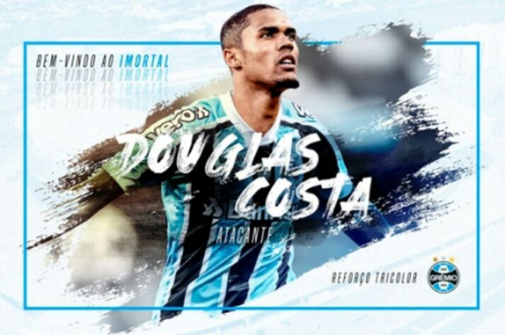 FECHADO - A novela do retorno de Douglas Costa ao Grêmio chegou a um final feliz. Após semanas de muita negociação, o atacante acertou a volta ao clube do Rio Grande do Sul após 11 anos. O anúncio aconteceu na noite desta sexta-feira e o nome do jogador já foi registrado no Boletim Informativo Diário da CBF. Douglas Costa retona ao Tricolor por empréstimo de um ano, com a possibilidade renovação automática ao término do contrato até o fim de 2023.