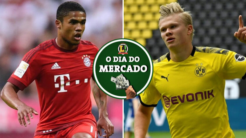 Sem espaço no Bayern de Munique, DOuglas Costa está cada vez mais perto de retornar ao seu país natal e defender um clube da Série A. Oliver Kahn comenta sobre a possibilidade do Bayern de Munique contratar Haaland na próxima temporada. Tudo isso e muito mais no Dia do Mercado de quarta-feira.