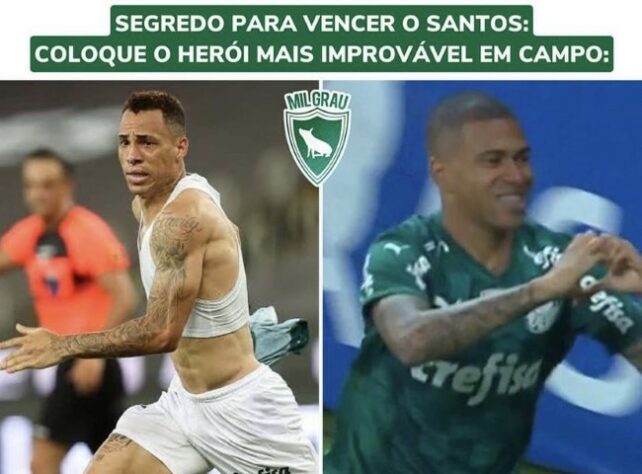 Paulistão 2021 (06/05/2021): pela 11ª rodada da primeira fase do Campeonato Estadual, o Palmeiras venceu o Santos por 3 a 2 e os palmeirenses tiraram sarro do rival novamente.