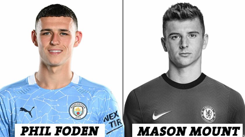 PONTA-ESQUERDA: 9 fotos para Phil Foden; 6 votos para Mason Mount.