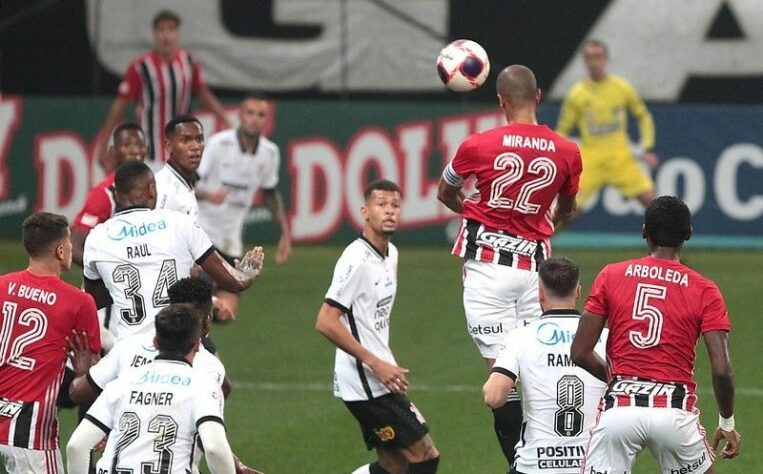 Jogo 11: Corinthians 2 x 2 São Paulo (Neo Química Arena - 02/05/2021) - Gols do São Paulo: Miranda (1 x 0) e Luciano (2 x 2)