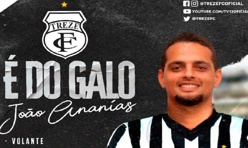 FECHADO - O Treze anunciou a chegada do volante João Ananias, que estava no Anapolis e chega para reforçar a equipe da Paraíba em 2021.