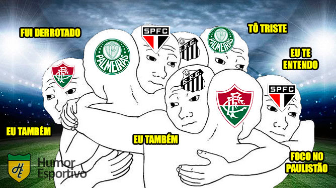 Palmeiras, Santos, São Paulo e Fluminense foram derrotados nos jogos desta terça-feira (18). Fato não escapou das brincadeiras dos torcedores. Confira! (Por Humor Esportivo)