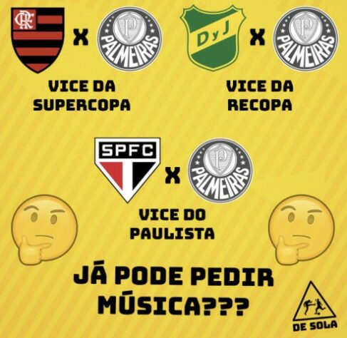 São Paulo é campeão do Paulistão e torcedores festejam a conquista nas redes sociais. Após mais um vice na temporada, Palmeiras vira alvo dos memes.