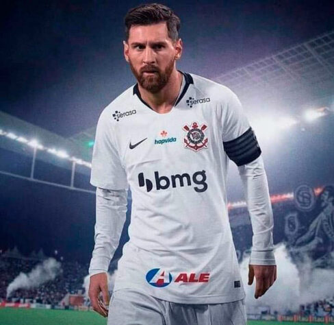 Lionel Messi com a camisa do Corinthians