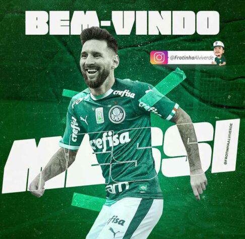 Messi com a camisa do Palmeiras