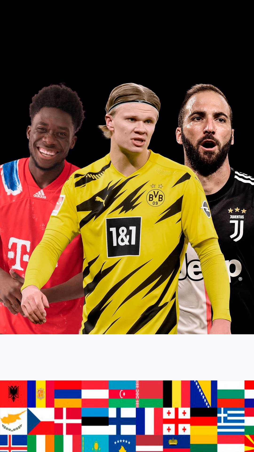 Alphonso Davies, Higuaín e Haaland