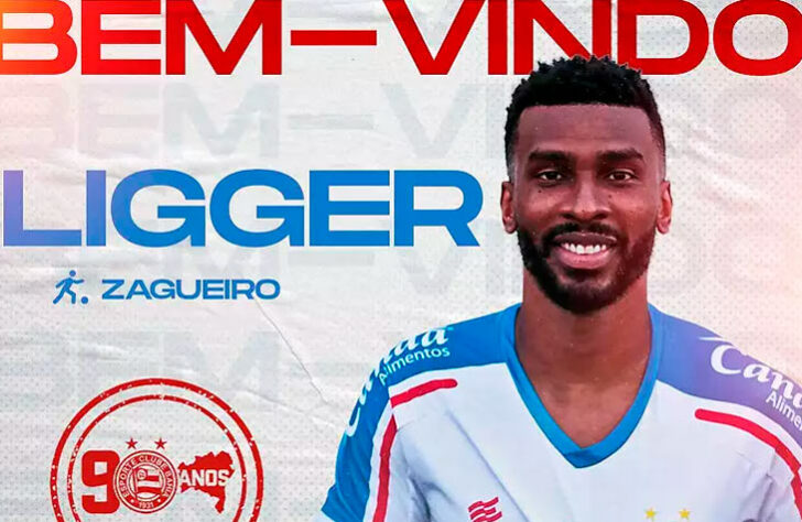 FECHADO - O zagueiro Ligger mudou de equipe, mas continuará disputando a Série A do Campeonato Brasileiro na temporada 2021. Ele se desligou do Bragantino e foi anunciado como reforço do Bahia.
