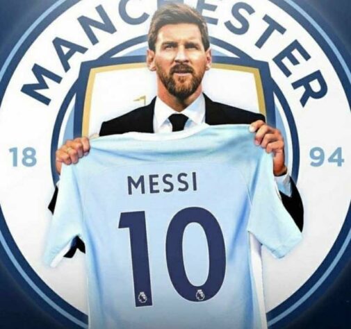 Tem até imagem da apresentação de Lionel Messi no Manchester City