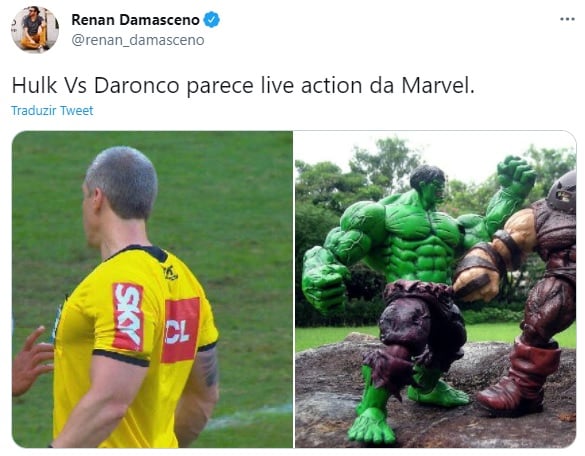Hulk x Daronco? Encontro de "fortões" rendeu memes nas redes sociais