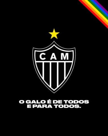 O Galo afirmou, em suas redes sociais, ter orgulho de "quem luta pela igualdade e respeita diversidade”. O Atlético Mineiro também fez uma arte com a frase “o Galo é de todos e para todos”.