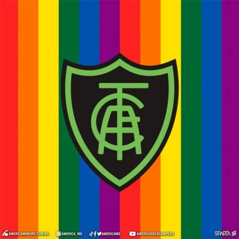 O América Mineiro celebrou a data com uma montagem em suas redes sociais, juntando o escudo do clube com as cores da bandeira LGBTQIA+ e também aproveitou para desejar que “todos sejam livres para amar”. 