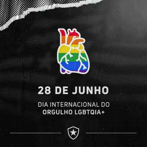 O Alvinegro também fez uma publicação especial para o Dia Internacional do Orgulho LGBTQIA+, e escreveu que reforça a luta contra a LGBTQIA+fobia e que o “futebol é para todos”.