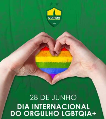 O Dourado publicou uma arte especial para celebrar o Dia Internacional do Orgulho LGBTQIA+, destacando que o clube respeita “a diversidade e toda forma de amor”.