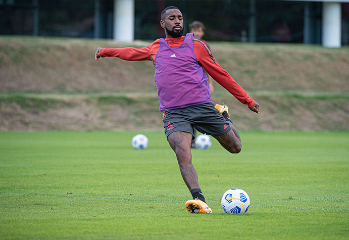 Imagens do último treino de Gerson pelo Flamengo.