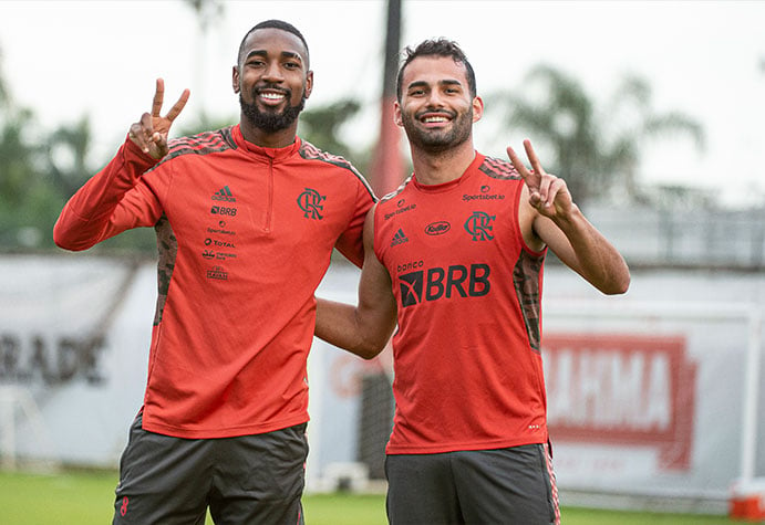 Imagens do último treino de Gerson pelo Flamengo.